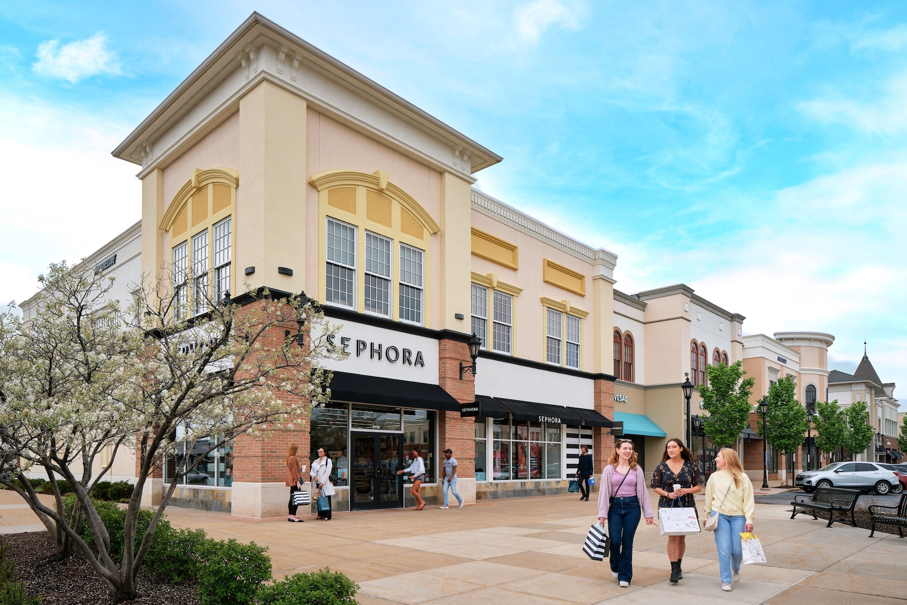 Sephora is among the tenants at The Town Center at Levis Commons, which Tanger has just acquired.