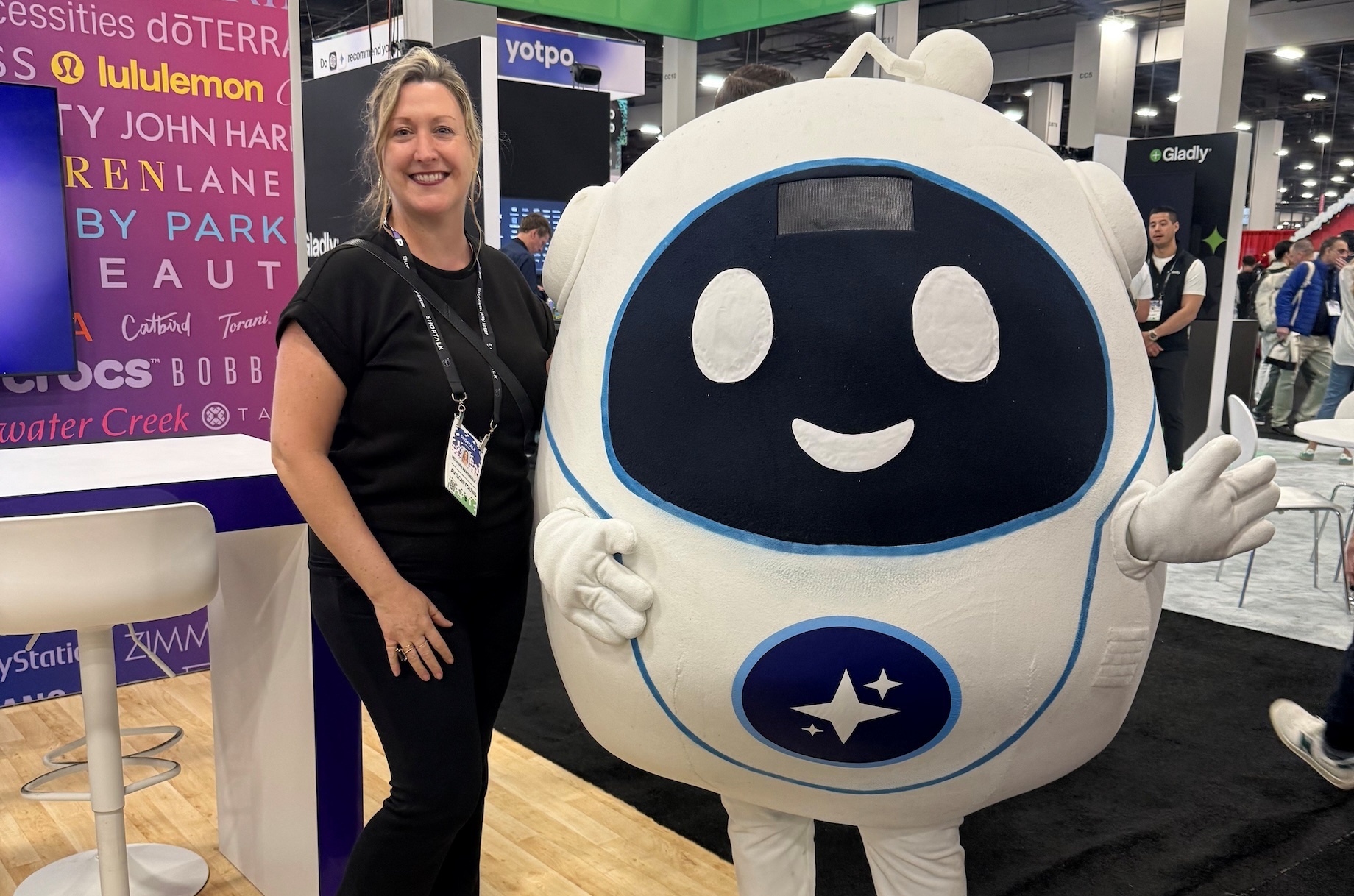 The naturally outgoing Martindale made a new friend at Shoptalk Spring in Mandalay Bay in Las Vegas in March.
