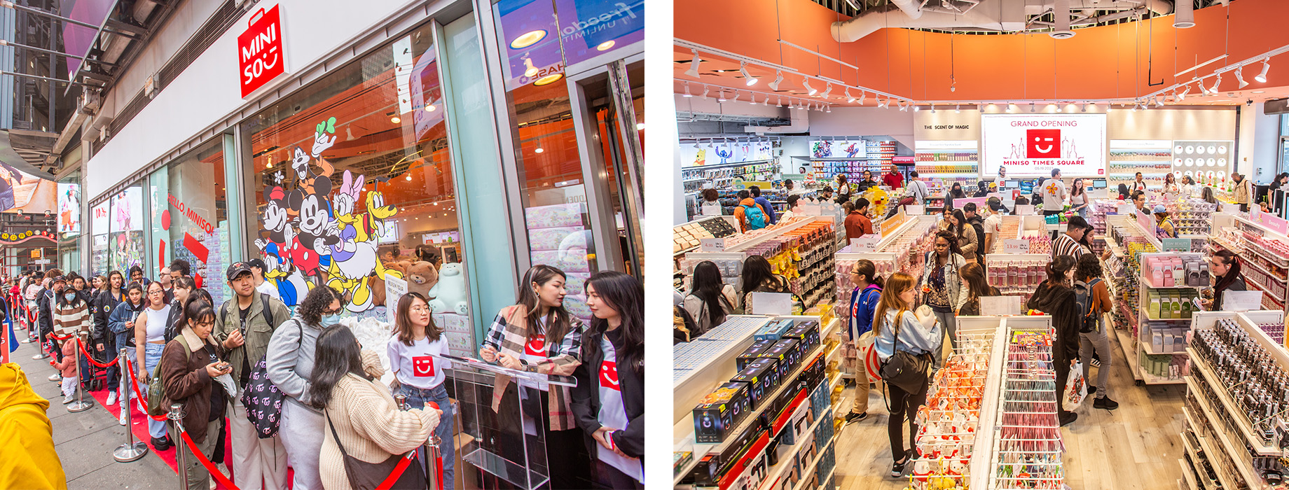 Lines stretched down the block at the 2023 opening of Miniso’s Times Square flagship in New York City. The store generated ne