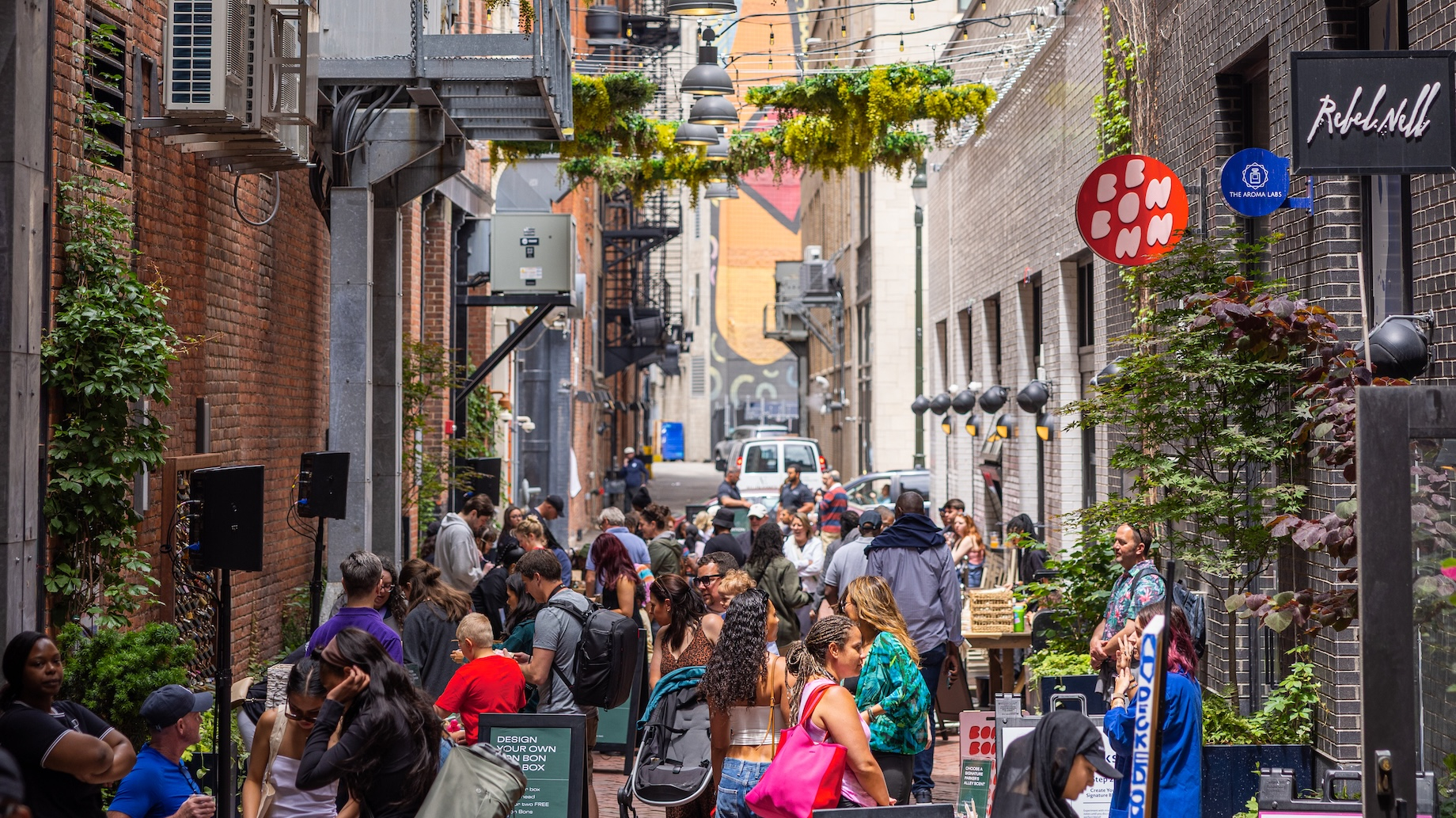Bedrock helped revitalize downtown Detroit through projects like Parker’s Alley, a pedestrian retail and dining destination o