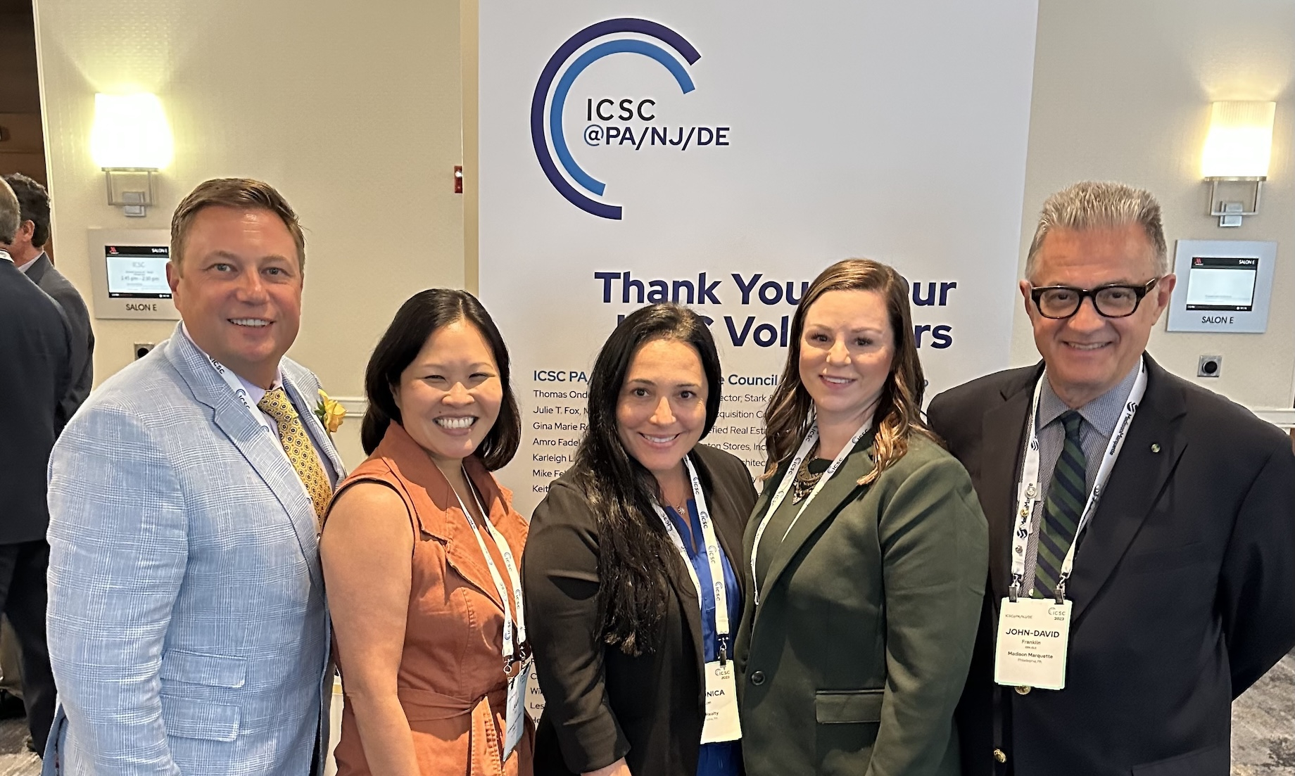 ICSC@PA/NJ/DE 2023 committee members, from left: Onder; Julie Fox, then of Ashkenazy Acquisition and now MCB Real Estate; Ver
