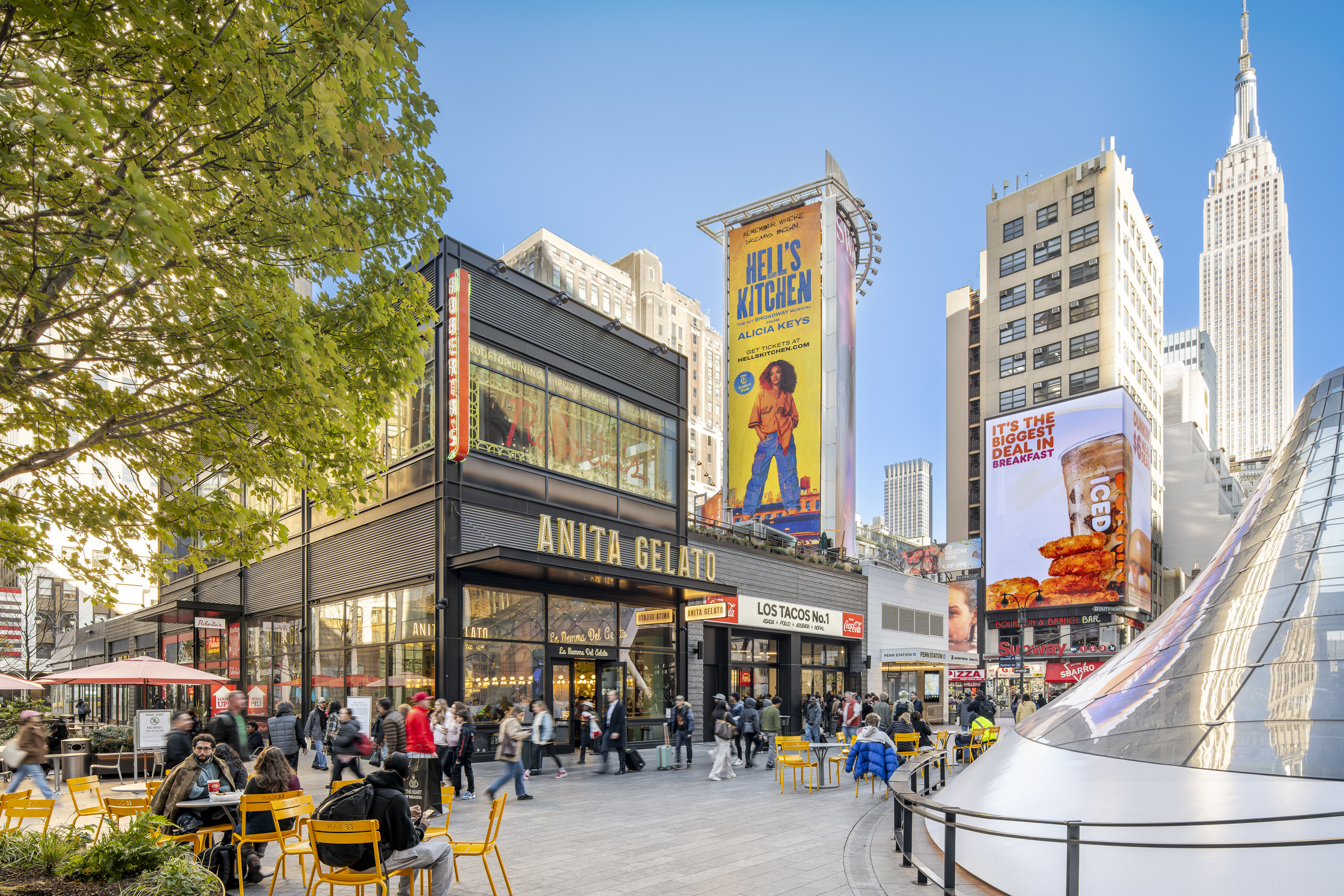 Plaza 33 on the north side of Penn Station and Madison Square Garden looking west