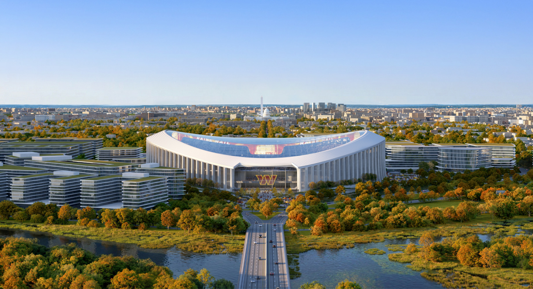 A new $3.2 billion stadium in Washington, D.C., will anchor a 180-acre development.