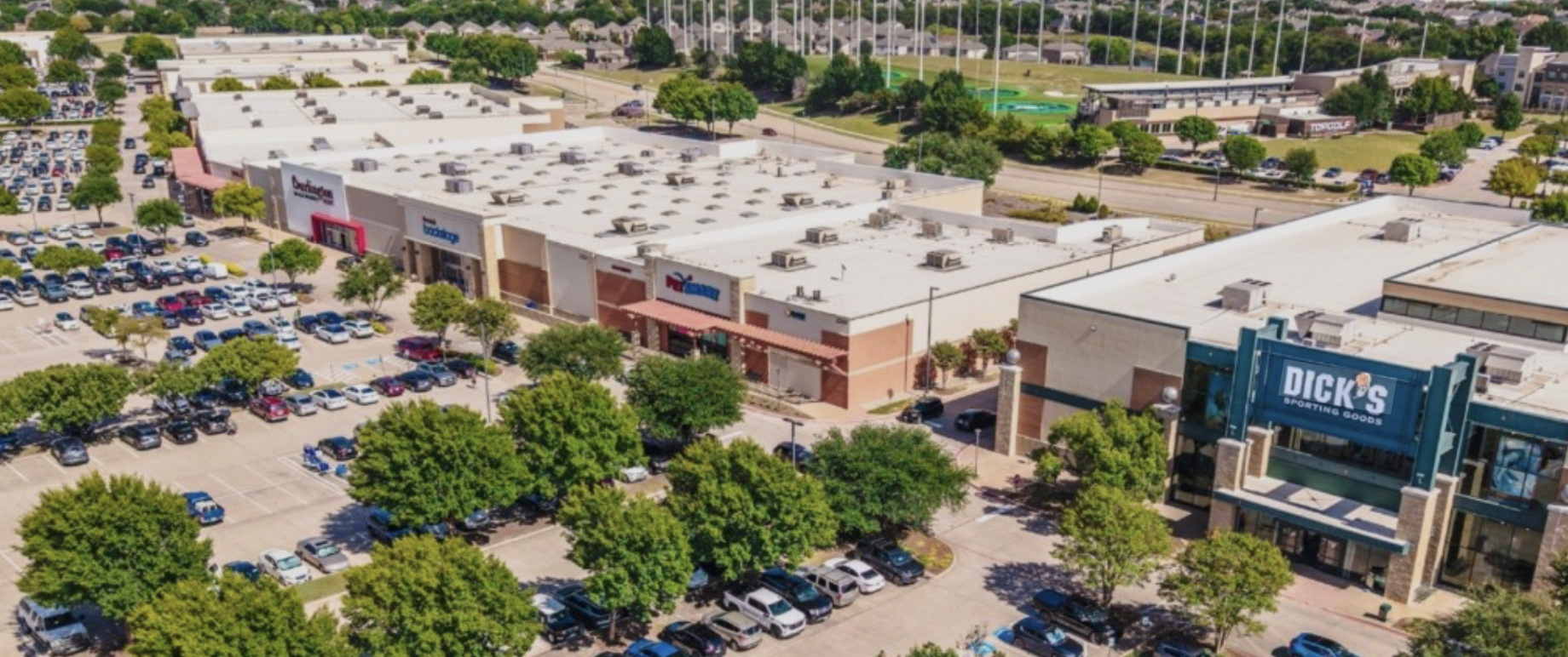 Among the tenants at The Village at Allen are T.J.Maxx, HomeGoods, Homesense, Dick’s Sporting Goods, Best Buy, Total Wine &am