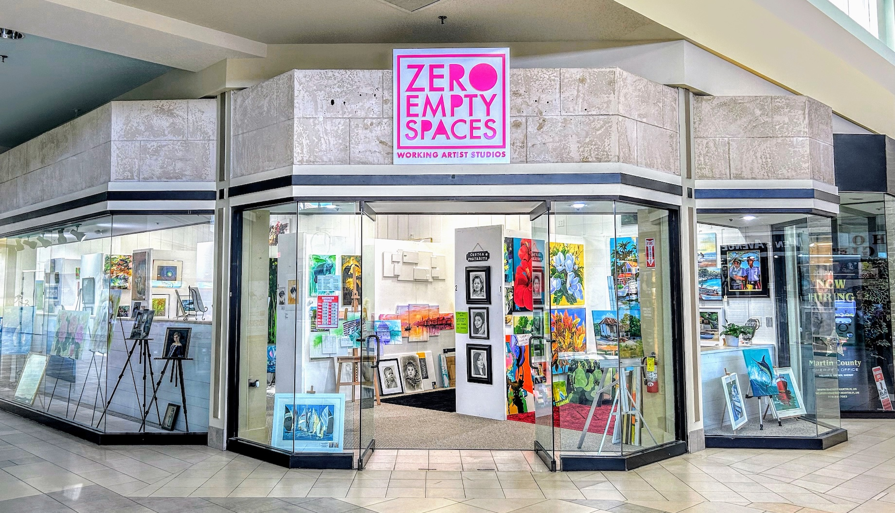 Zero Empty Spaces at Treasure Coast Square in Jensen Beach, Florida, provides affordable studios for local artists. The activ