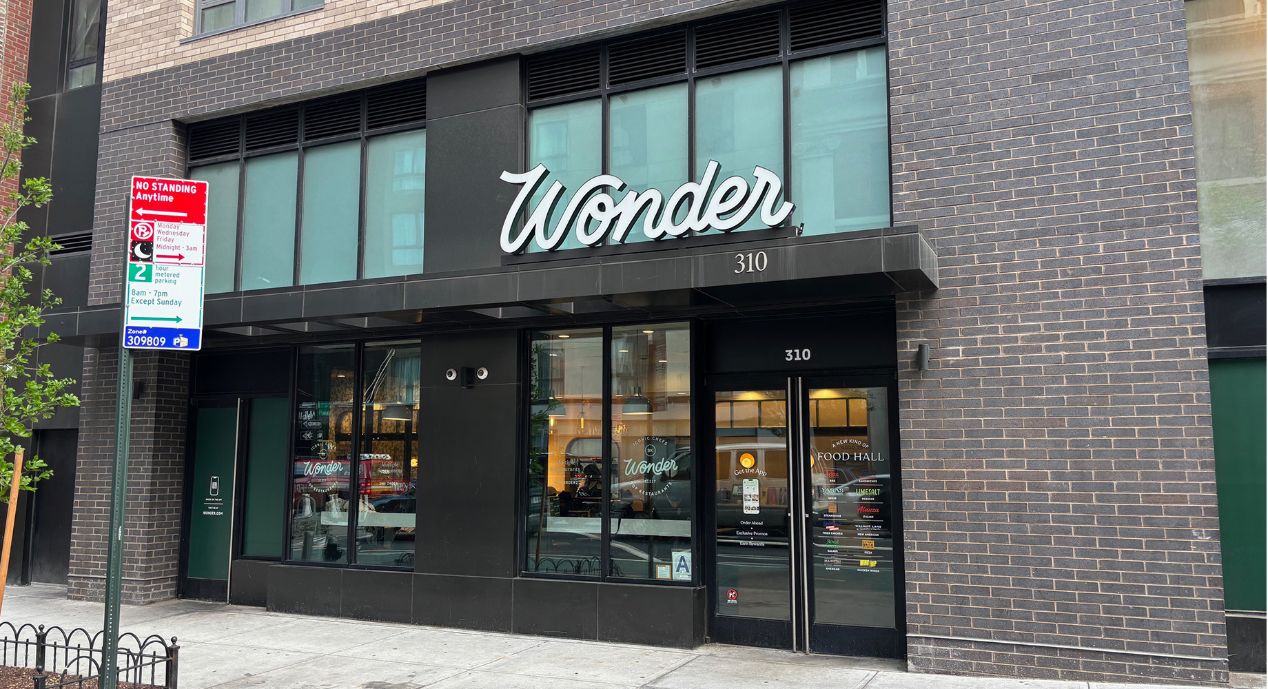 Above: Wonder’s Clinton Hill, Brooklyn, location. At top: its store in Downtown Brooklyn