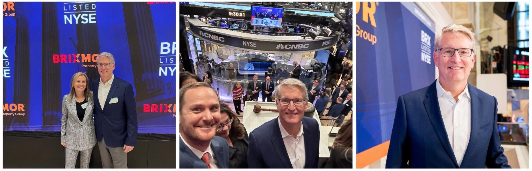 Taylor and colleagues rang the opening bell at the New York Stock Exchange on Dec. 4, 2023. Among those with him were Brixmor