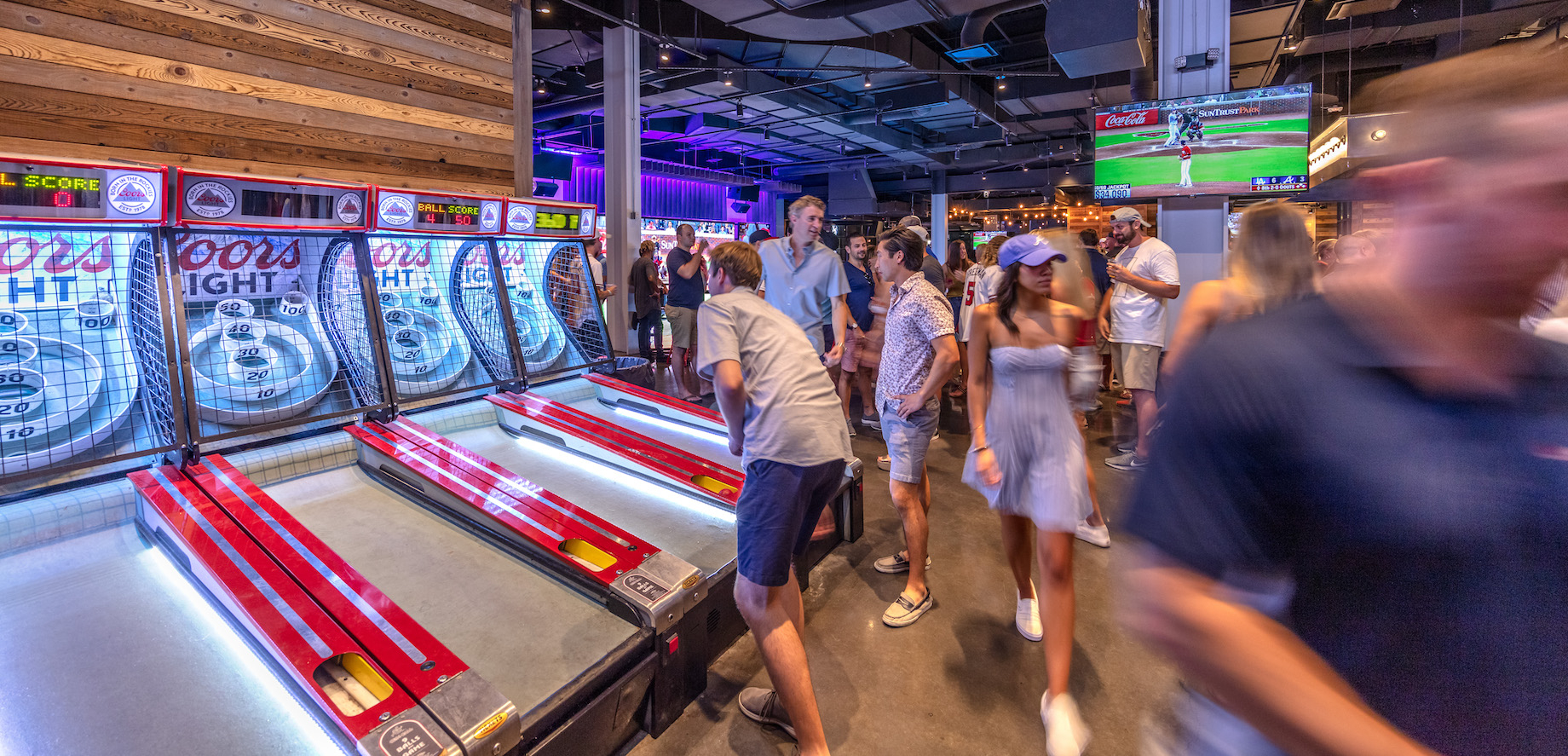 Sports & Social, also pictured at top, is a concept from Live, a division of Cordish. The 15,000-square-foot space’s LED 