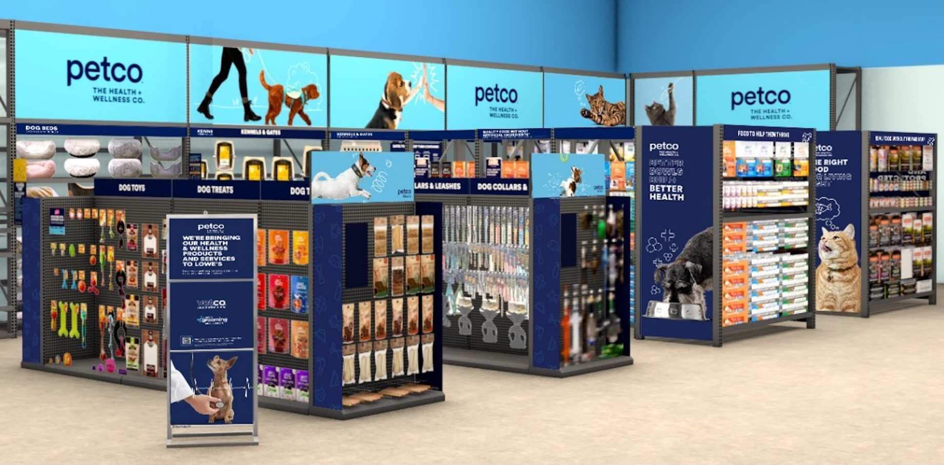 Illustration of the Petco store-within-a-store concept in Lowe’s