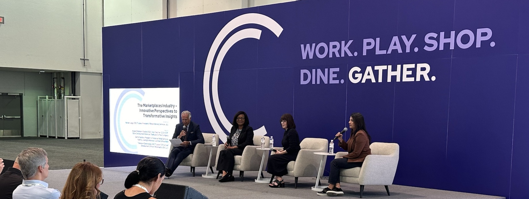JLL’s Naveen Jaggi, Starbucks’ Angele Robinson-Gaylord, Cushman & Wakefield’s Barrie Scardina and Tabassum Zalotrawala sp