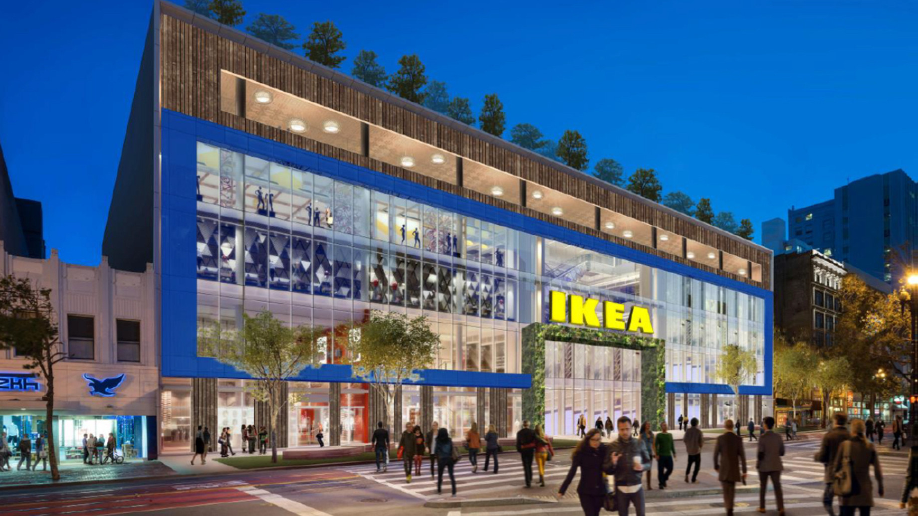 Ingka Centres is developing a six-floor building at the long-vacant 6x6 building at 945 Market St. in downtown San Francisco 