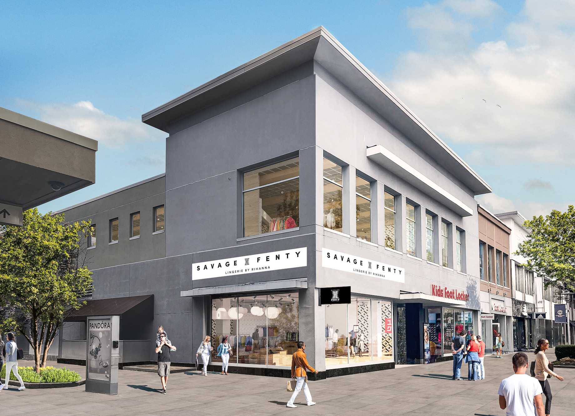 A rendering of the Savage X Fenty coming to Yonkers, New York’s Cross County Center