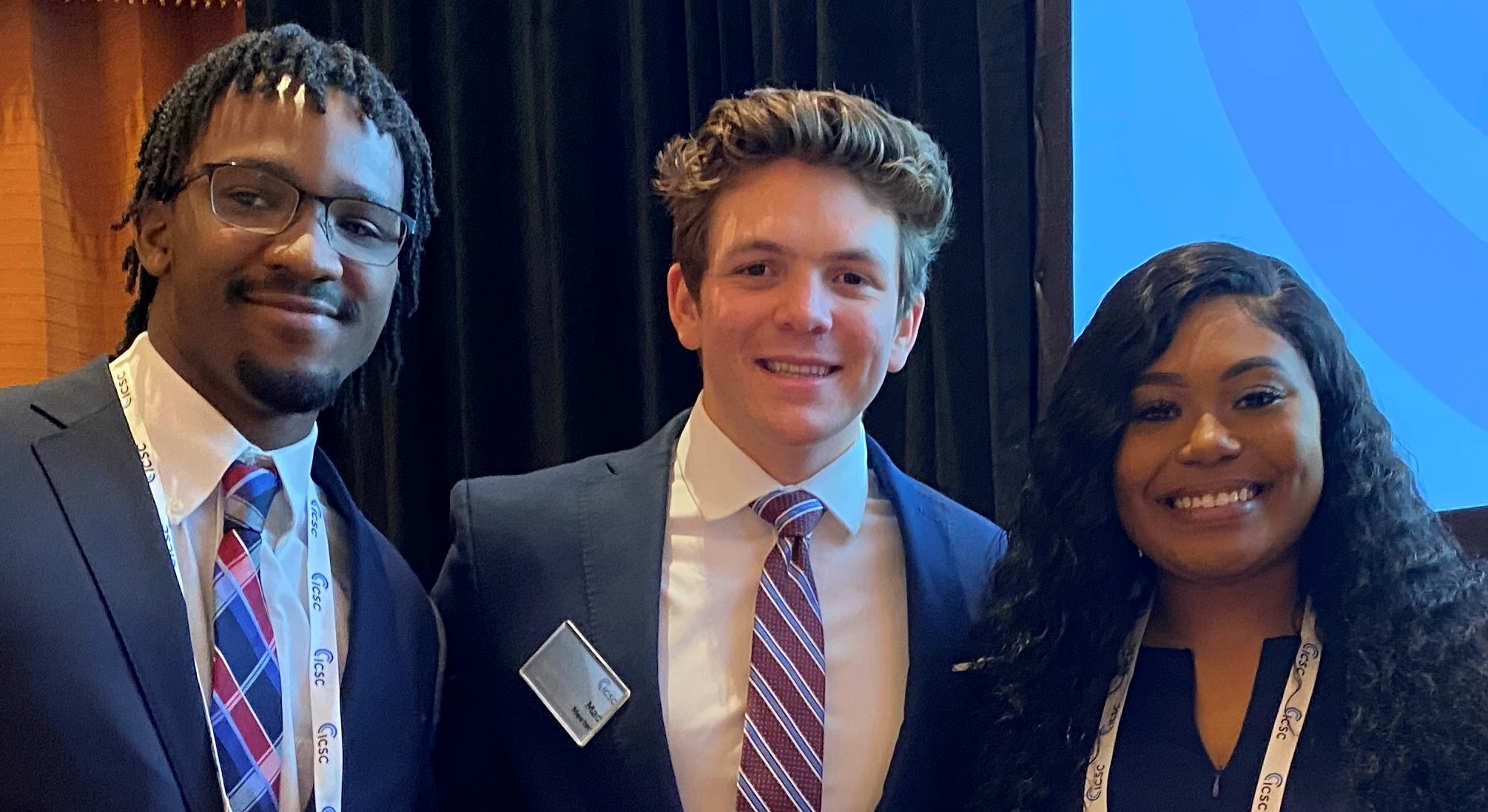 Bentley University’s Chandler Perry, Southern Methodist University’s Mac Meeter and Alabama A&M University’s Breanna Gree
