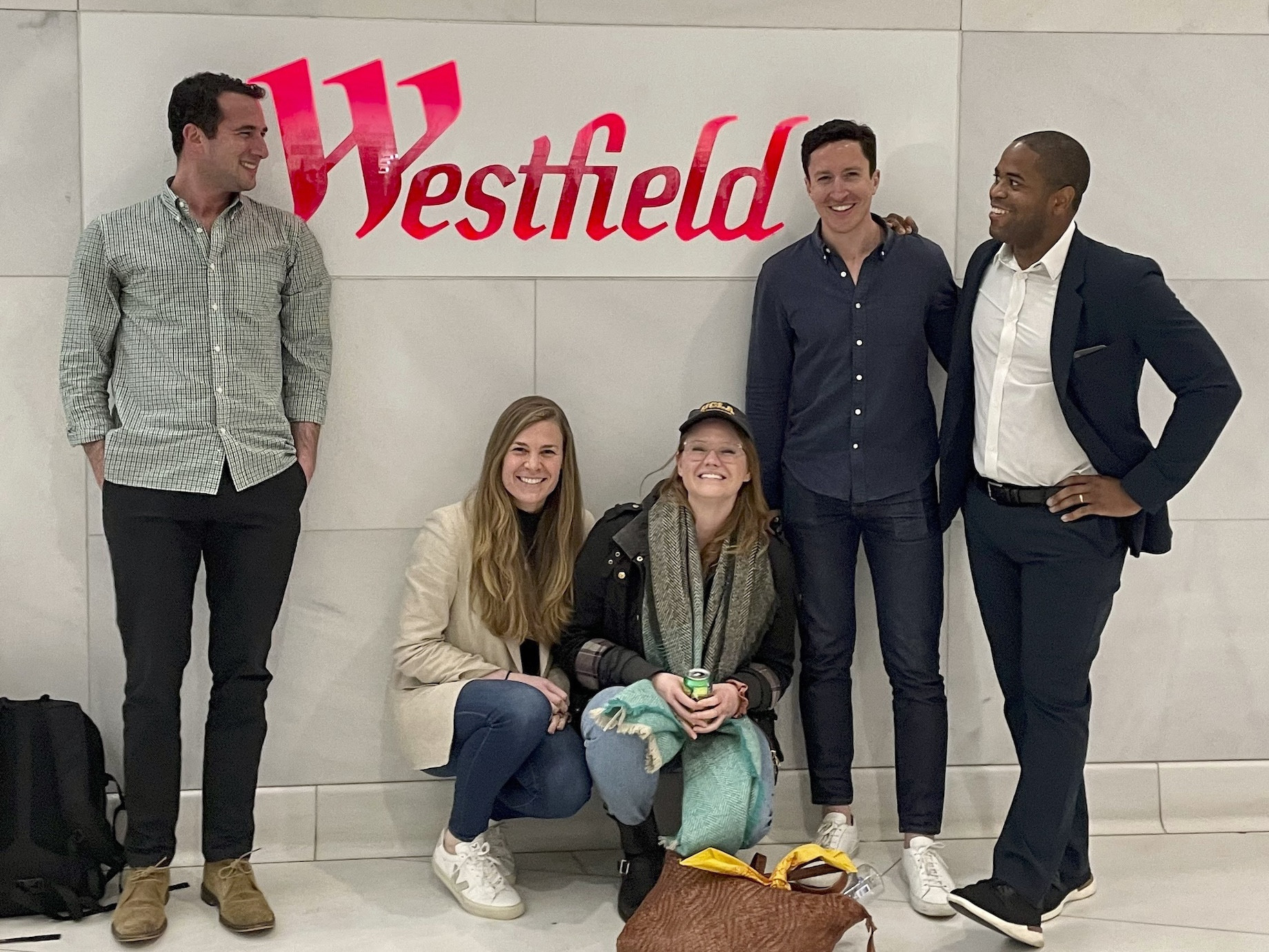 The Unibail-Rodamco-Westfield flagship asset management team at the time — from left to right are Jeffrey Winston, Jennifer M