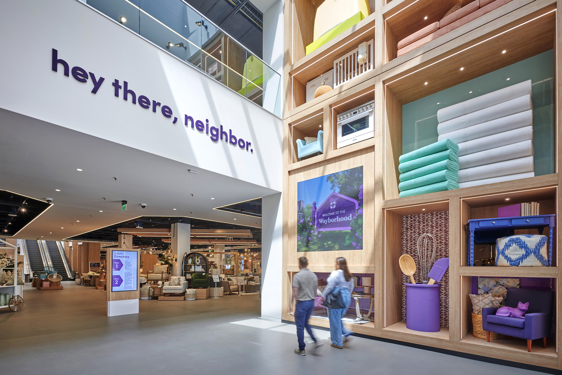 Larger-than-life displays and creative graphics create a fun shopping experience.