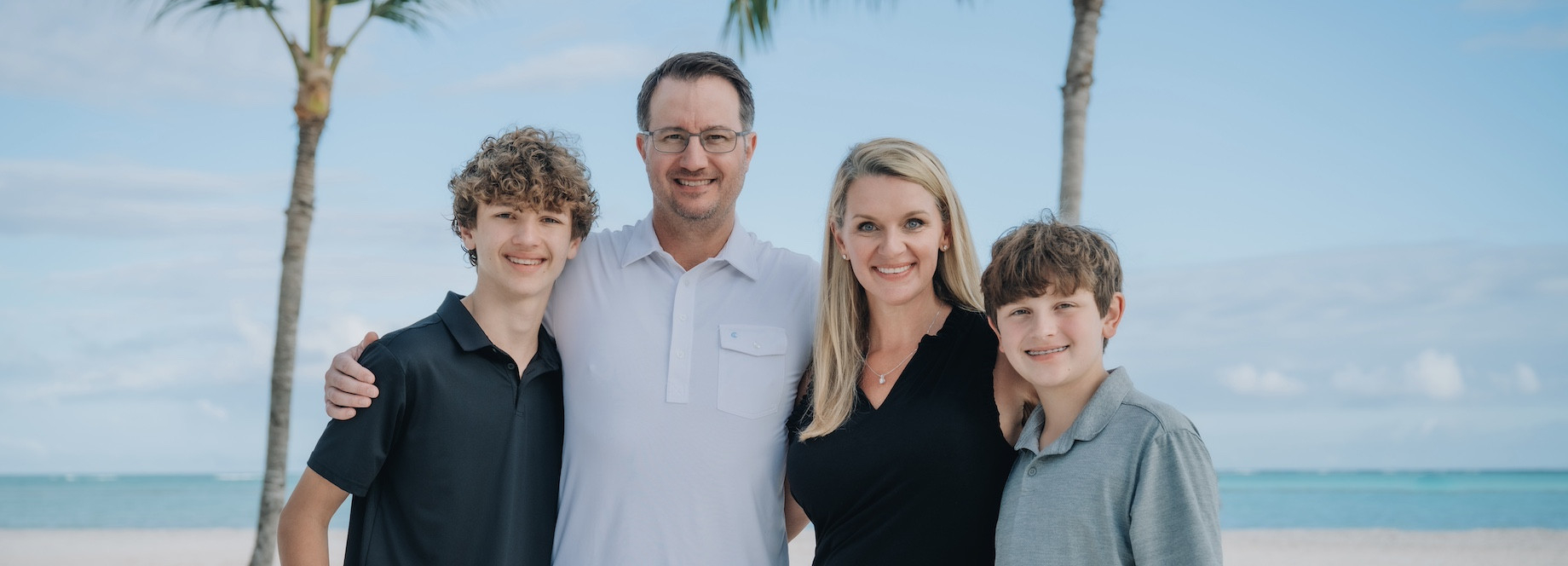 The Schlosser family on a recent vacation in the Dominican Republic