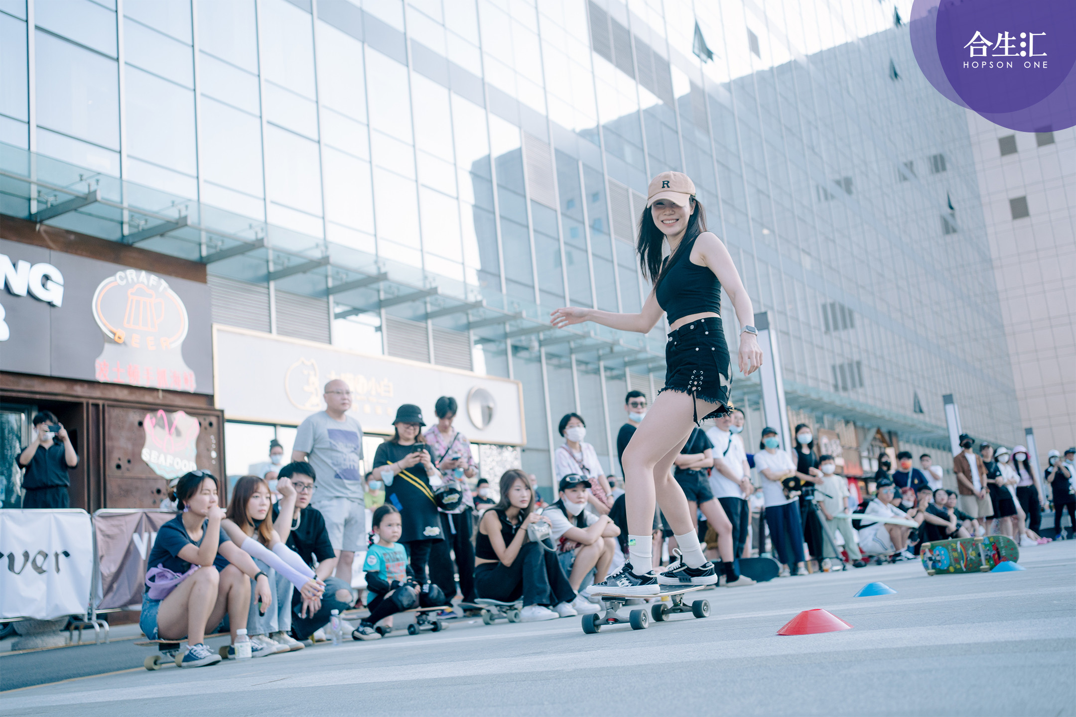Hopson One Chaoyang Beijing activated its exterior areas by creating a skateboard park and graffiti wall that provided shoppe