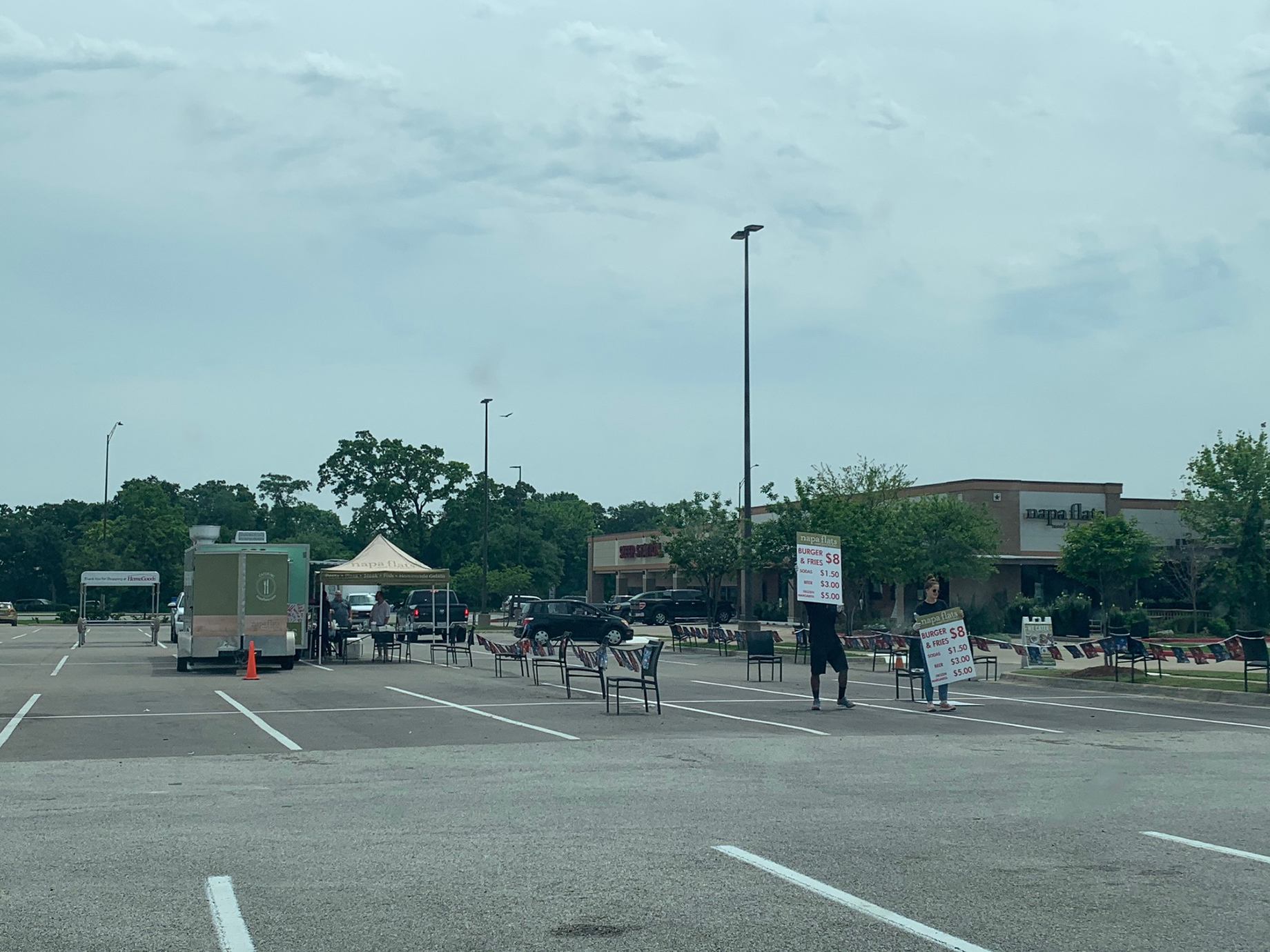 Brixmor dedicated parking lots space at its Central Station shopping center in College Station, Texas, to enable inline resta