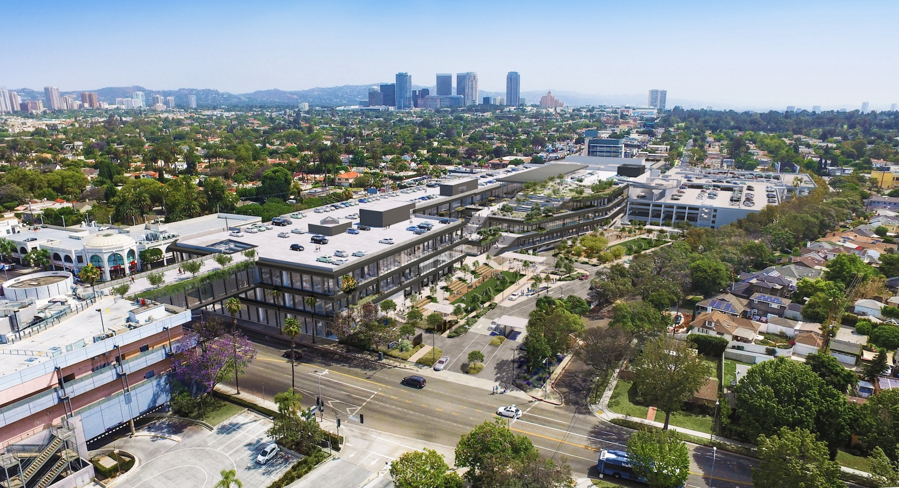 Rendering of Westside Pavilion mall transformed into UCLA Research Park
