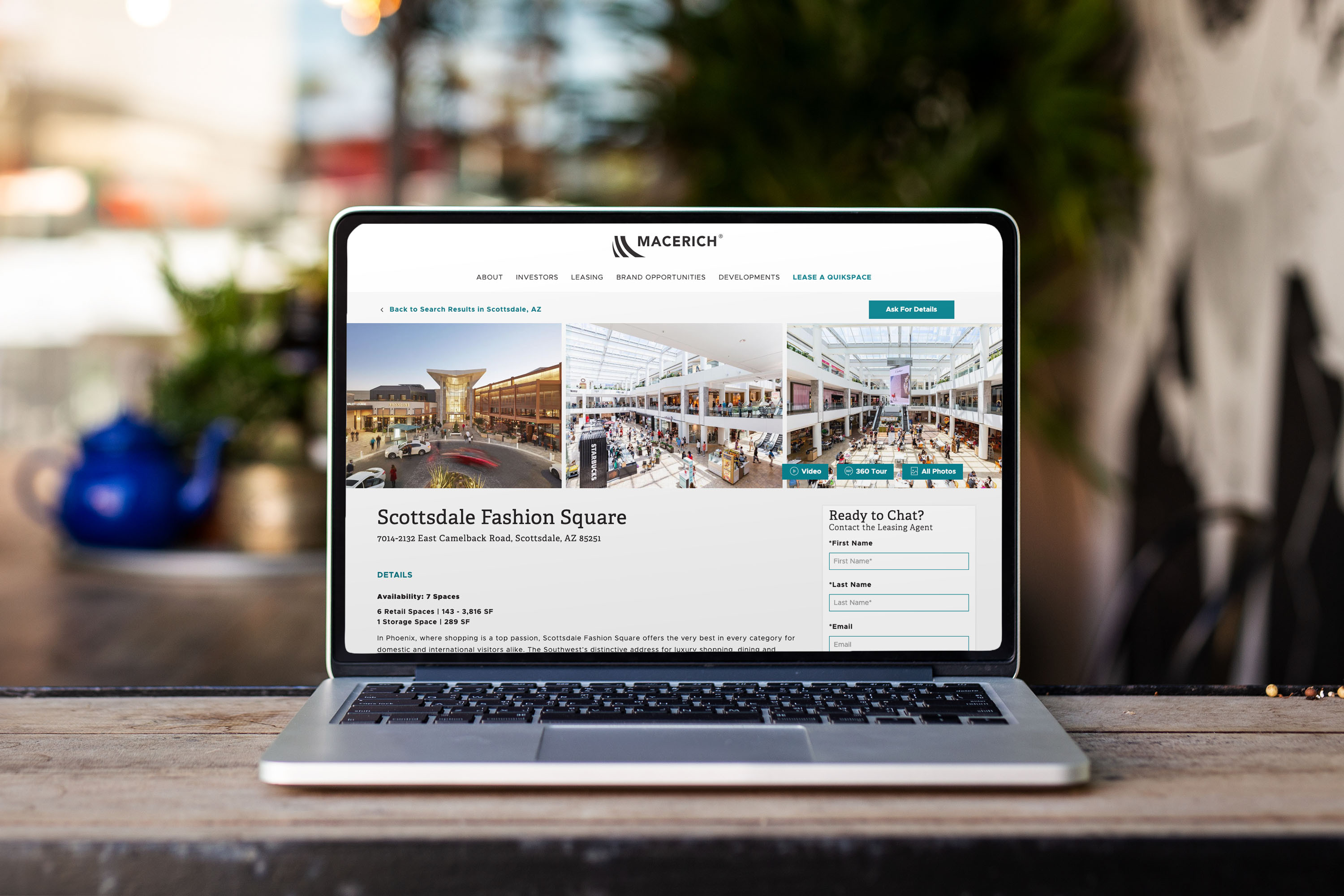 Macerich digitized all aspects of short-term leasing – from lead generation and online site tours for prospects from the comf